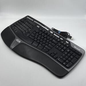 Microsoft Keyboard 4000 v1.0 KU-0462 Natural Ergonomic USB Tested Working
